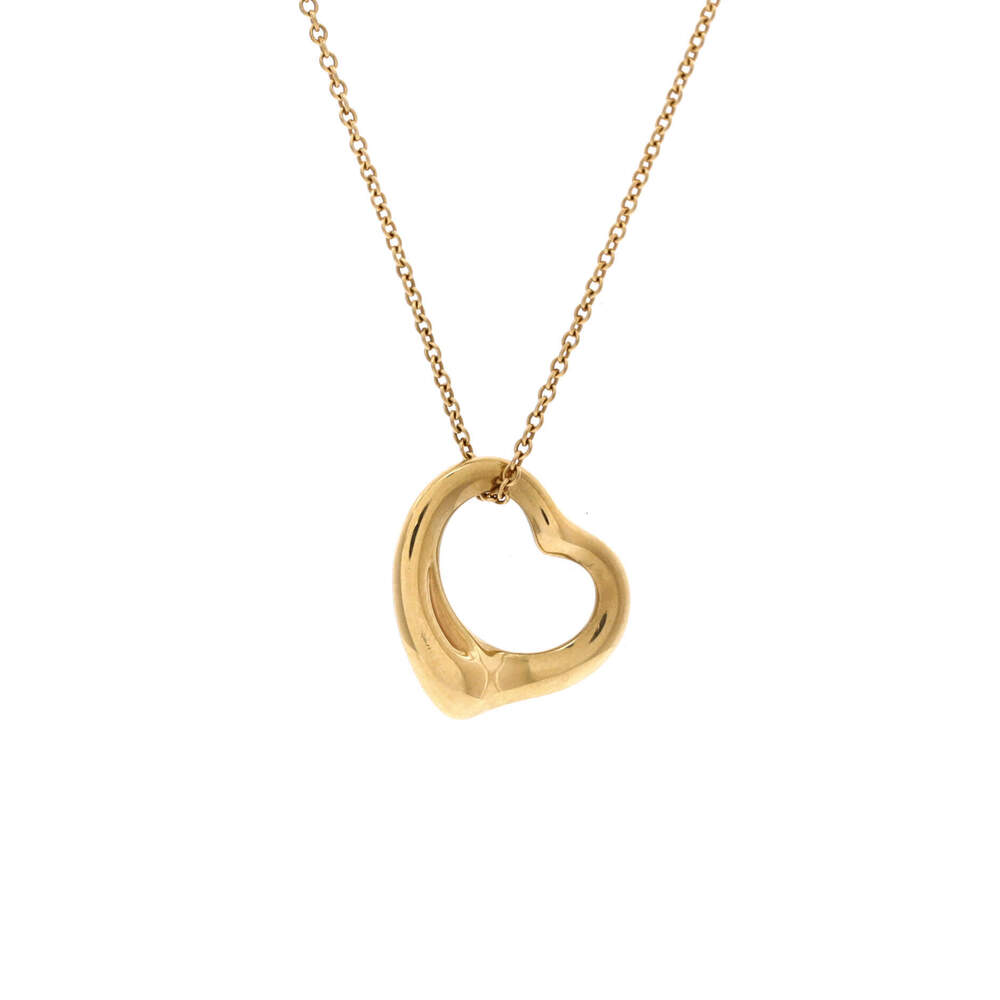Tiffany & Co. 16mm Elsa Peretti Open Heart Pendant Necklace